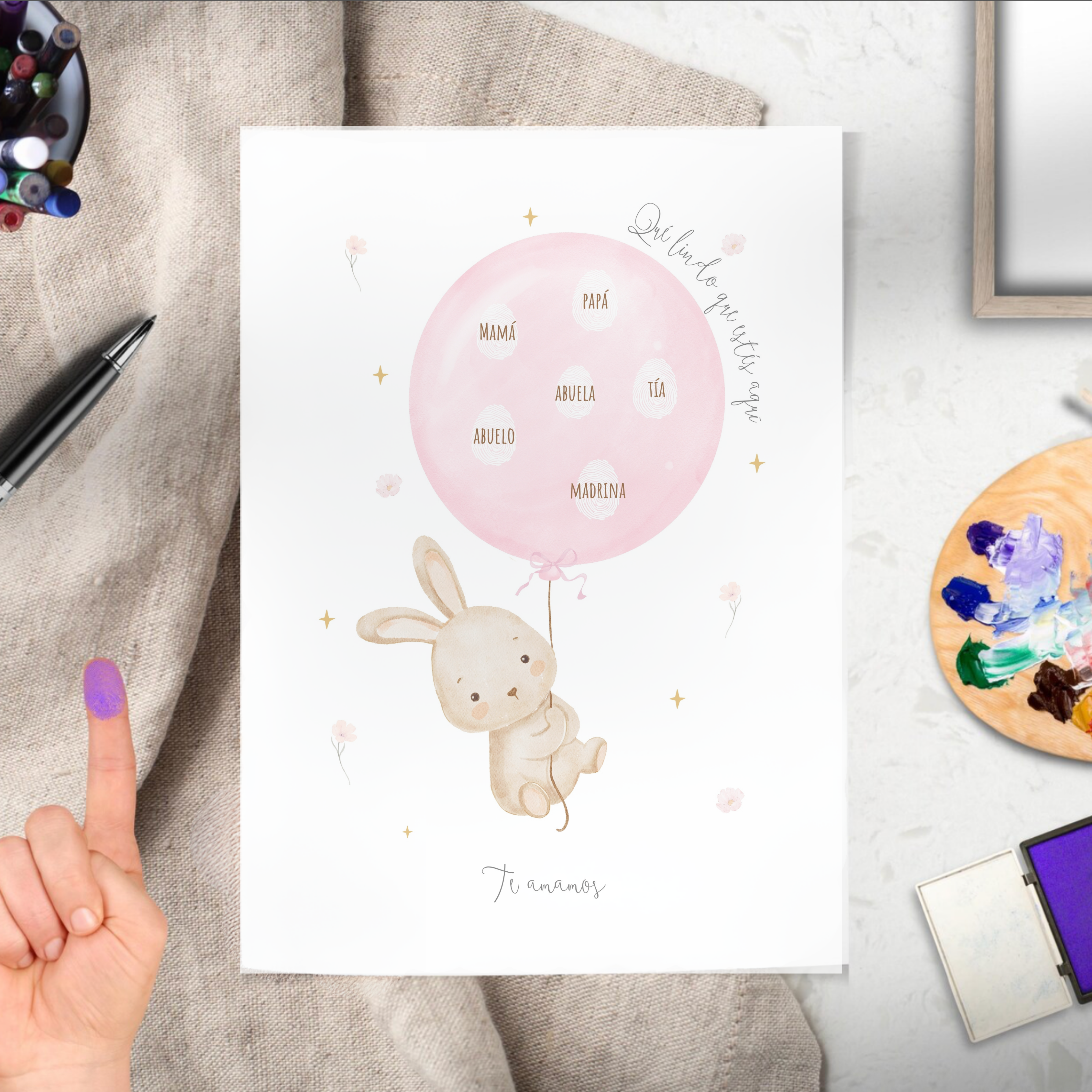 Póster Imprimible Infantil | Recuerdo de Huellitas para Fiestas y Decoración
