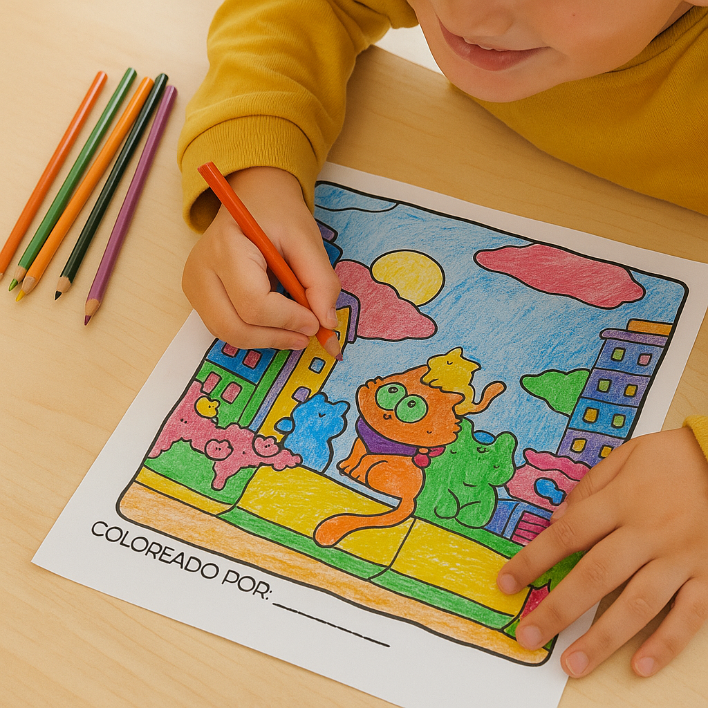 Combo digital para Colorear: El Pequeño Gatito + Pequeños Amigos