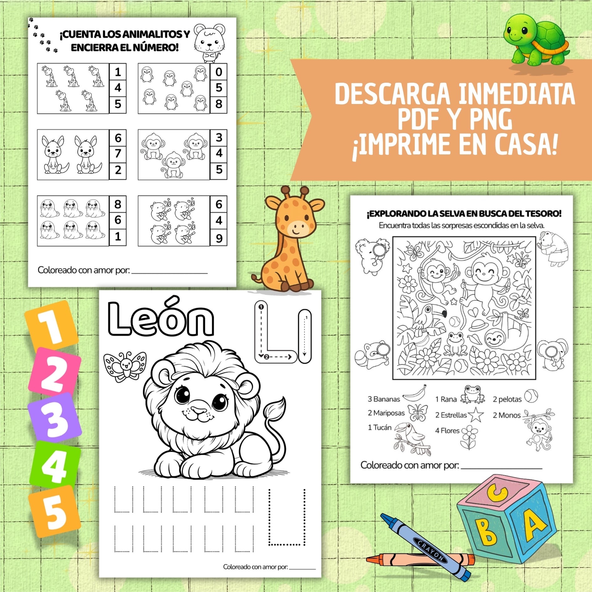 LIBRO DIGITAL DIVERTIDO REINO ANIMAL: COLOREA, JUEGA Y APRENDE